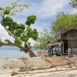 Boot am Strand von Mantigue Island